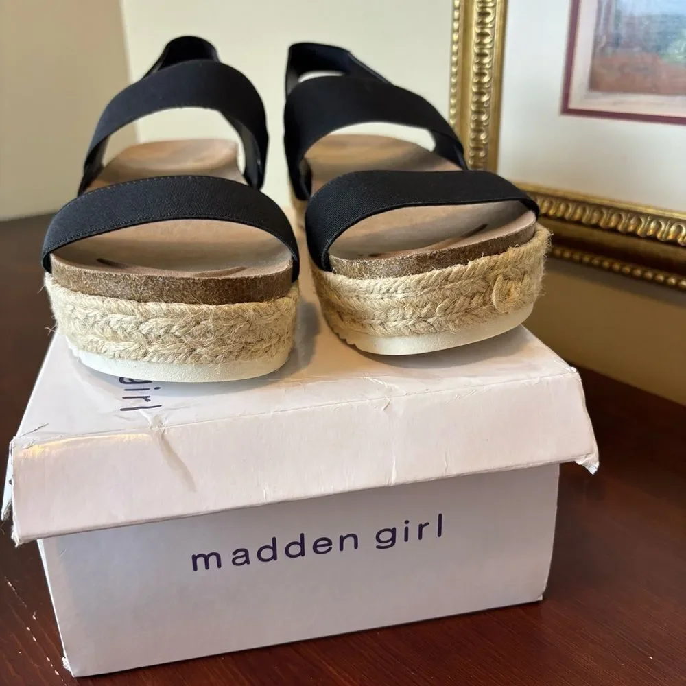 New Madden Girl Cassie Spring Summer Sandals Womens Size 10 Black 2